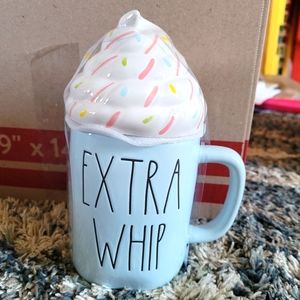 Rae Dunn “Extra Whip” Mug with Whipped Cream & Sprinkles Topper